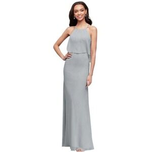 David’s Bridal Flounced Crinkle Chiffon Dress size 12